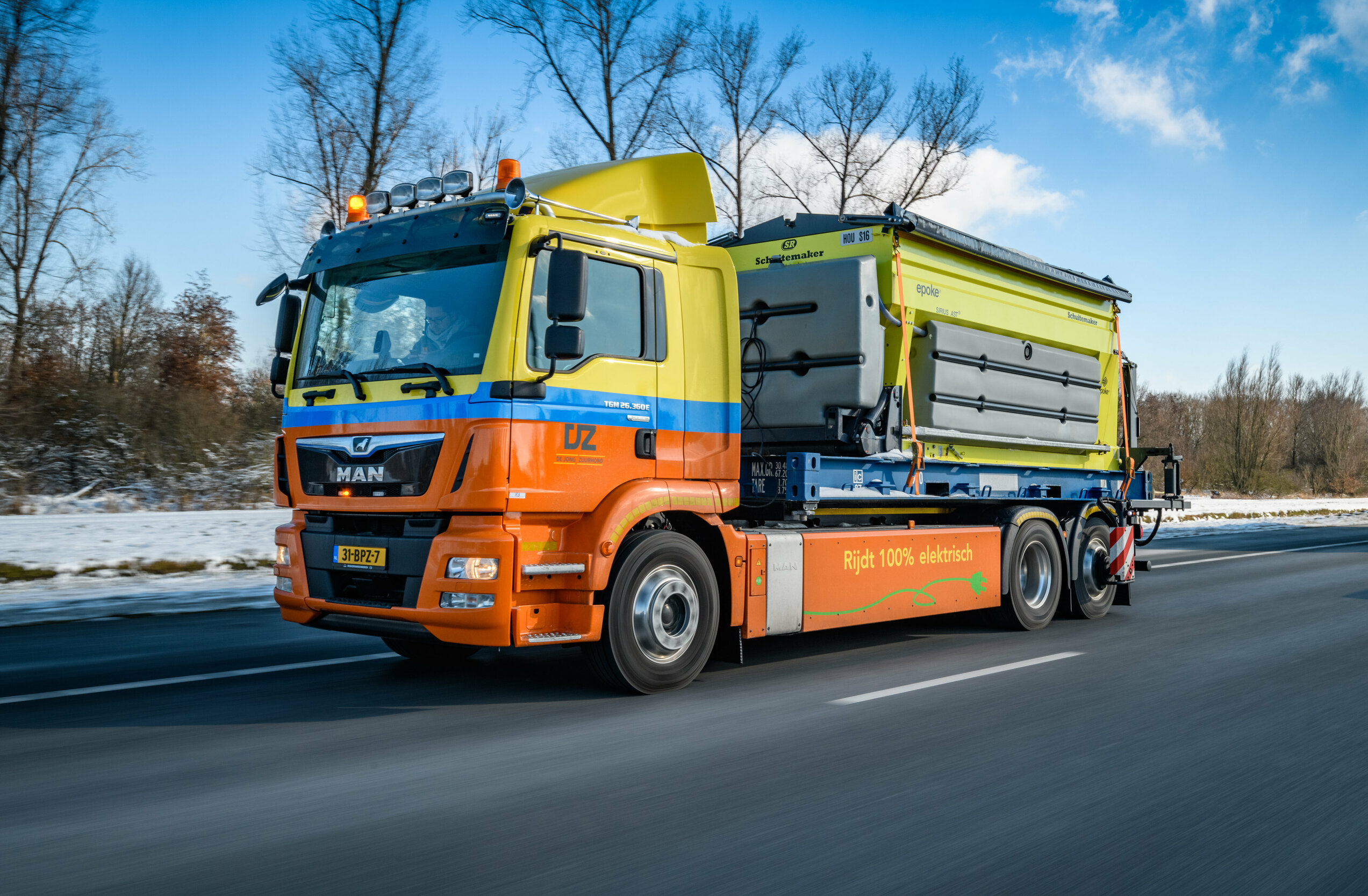 Camionul electric MAN E-TGM învinge iarna